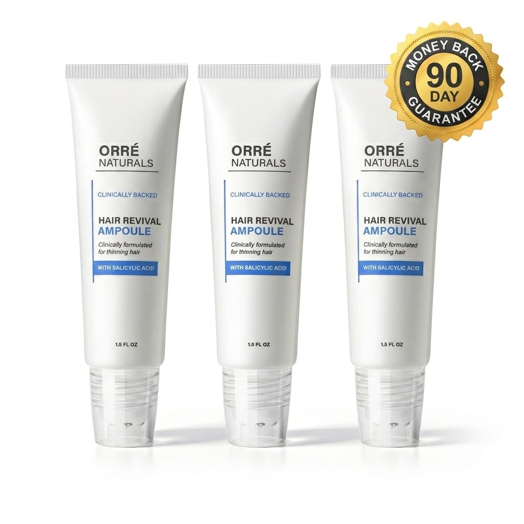 Orré Naturals Hair Revival Ampoule 3-pack with 90-day money back guarantee